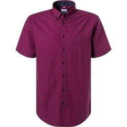 Seidensticker Hemd 199013/48 Kurzarmhemd, Regular Fit, Popeline, Bordeaux kariert, Bordeaux-schwarz