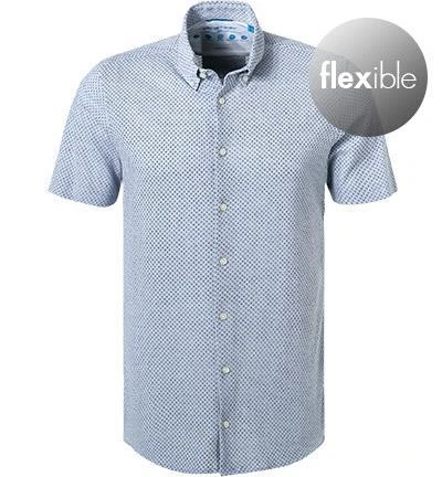 Pierre Cardin Hemd 03621/000/27461/9001 Kurzarmhemd, Slim Fit, Jersey-Piquée, Hellblau gemustert, Hellblau-navy 2 Pierre Cardin Hemd 03621/000/27461/9001 Kurzarmhemd, Slim Fit, Jersey-Piquée, Hellblau gemustert, Hellblau-navy – Bild 2
