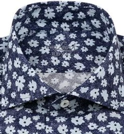 van Laack Hemd Tailor Fit EL 171579/RIVARA-LTF/780 Baumwolle, Extra langer Arm, Navy-weiß gemustert, Dunkelblau -hemdenverkauf 363516 norm2