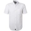 Pierre Cardin Hemd 53916/000/27175/9000 Kurzarmhemd, Modern Fit, Baumwolle, Weiß meliert, Weiß