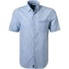 Pierre Cardin Hemd 53916/000/27174/9001 Kurzarmhemd, Modern Fit, Baumwolle, Blau gestreift, Blau