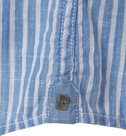 Pierre Cardin Hemd 53916/000/27174/9001 Kurzarmhemd, Modern Fit, Baumwolle, Blau gestreift, Blau -hemdenverkauf 363571 norm4