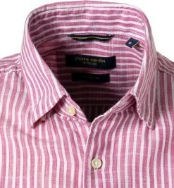 Pierre Cardin Hemd 53916/000/27174/9033 Kurzarmhemd, Modern Fit, Baumwolle, Rosa gestreift, Rosa -hemdenverkauf 363572 norm2