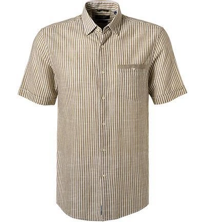 Pierre Cardin Hemd 53916/000/27174/9056 Kurzarmhemd, Modern Fit, Baumwolle, Hellbraun gestreift, Hellbraun 2 Pierre Cardin Hemd 53916/000/27174/9056 Kurzarmhemd, Modern Fit, Baumwolle, Hellbraun gestreift, Hellbraun – Bild 2