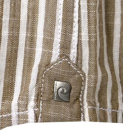 Pierre Cardin Hemd 53916/000/27174/9056 Kurzarmhemd, Modern Fit, Baumwolle, Hellbraun gestreift, Hellbraun 5 Pierre Cardin Hemd 53916/000/27174/9056 Kurzarmhemd, Modern Fit, Baumwolle, Hellbraun gestreift, Hellbraun – Bild 5