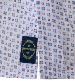 Pierre Cardin Hemd 53915/000/27577/9000 Kurzarmhemd, Modern Fit, Baumwolle, Weiß-blau gemustert, Weiß-blau-rot -hemdenverkauf 363576 norm3