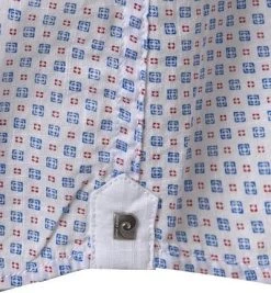 Pierre Cardin Hemd 53915/000/27577/9000 Kurzarmhemd, Modern Fit, Baumwolle, Weiß-blau gemustert, Weiß-blau-rot -hemdenverkauf 363576 norm4