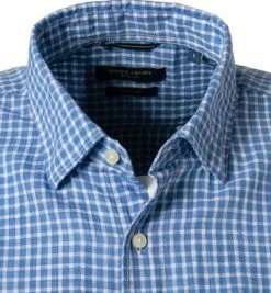Pierre Cardin Hemd 53916/000/27576/9001 Kurzarmhemd, Modern Fit, Baumwolle, Hellblau kariert, Hellblau -hemdenverkauf 363578 norm2