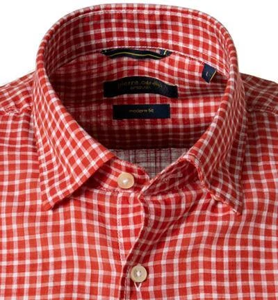 Pierre Cardin Hemd 53916/000/27576/9023 Kurzarmhemd, Modern Fit, Baumwolle, Orange kariert, Orange 3 Pierre Cardin Hemd 53916/000/27576/9023 Kurzarmhemd, Modern Fit, Baumwolle, Orange kariert, Orange – Bild 3