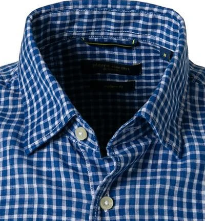 Pierre Cardin Hemd 53916/000/27576/9051 Kurzarmhemd, Modern Fit, Baumwolle, Blau kariert, Blau 3 Pierre Cardin Hemd 53916/000/27576/9051 Kurzarmhemd, Modern Fit, Baumwolle, Blau kariert, Blau – Bild 3