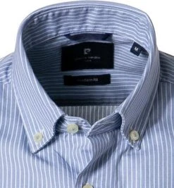 Pierre Cardin Hemd 53266/000/27591/9021 Kurzarmhemd, Modern Fit, Baumwolle, Hellblau gestreift, Hellblau -hemdenverkauf 363585 norm2