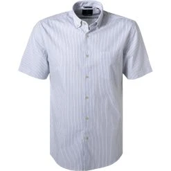 Pierre Cardin Hemd 53266/000/27591/9000 Kurzarmhemd, Modern Fit, Baumwolle, Weiß gestreift, Weiß