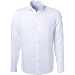 HACKETT Hemd HM308745/802 Slim Fit, Reines Leinen, Weiß