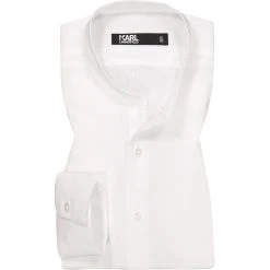 KARL LAGERFELD Hemd 605035/60/511667/10 Modern Fit, Leinen, Weiß