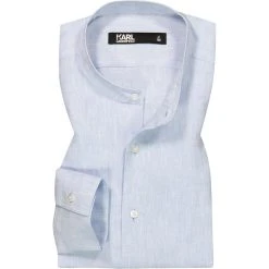 KARL LAGERFELD Hemd 605035/60/511667/620 Modern Fit, Leinen, Hellblau
