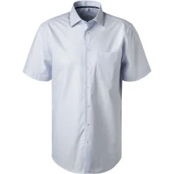 Seidensticker Hemd 197841/11 Kurzarmhemd, Regular Fit, Baumwolle, Hellblau gestreift, Hellblau