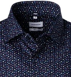 Seidensticker Hemd 198001/19 Kurzarmhemd, Regular Fit, Popeline, Blau gemustert, Blau -hemdenverkauf 363931 norm2