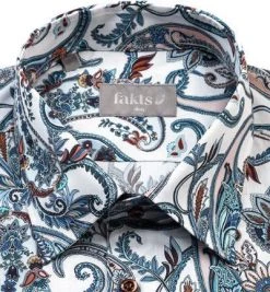 fakts Hemd 1004/256 Slim Fit, Baumwolle, Blau-weiß gemustert, Blau -hemdenverkauf 363974 norm2