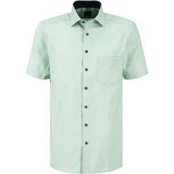 OLYMP Luxor Modern Fit 0400/12/40 Kurzarmhemd, Baumwolle, Hellgrün