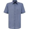 OLYMP Luxor Comfort Fit 1104/72/18 Kurzarmhemd, Baumwolle, Marine-hellblau gemustert, Marine