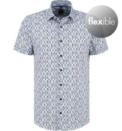 OLYMP Level Five Body Fit 2100/72/11 Kurzarmhemd, Jersey geruchshemmend, Weiß-blau gemustert, Bleu 2 OLYMP Level Five Body Fit 2100/72/11 Kurzarmhemd, Jersey geruchshemmend, Weiß-blau gemustert, Bleu – Bild 2