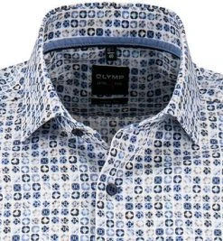 OLYMP Level Five Body Fit 2100/72/11 Kurzarmhemd, Jersey geruchshemmend, Weiß-blau gemustert, Bleu 6 OLYMP Level Five Body Fit 2100/72/11 Kurzarmhemd, Jersey geruchshemmend, Weiß-blau gemustert, Bleu -hemdenverkauf 364051 norm2