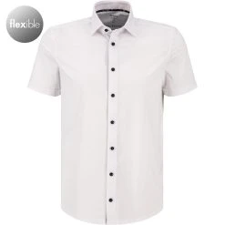 OLYMP Level Five Body Fit 2014/72/00 Kurzarmhemd, Jersey geruchshemmend, Weiß