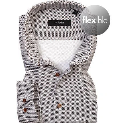 DESOTO Luxury Hemd Hai 41708-30/836 Jersey, Braun-weiß gemustert, Braun-weiß 2 DESOTO Luxury Hemd Hai 41708-30/836 Jersey, Braun-weiß gemustert, Braun-weiß – Bild 2