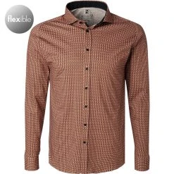 DESOTO Hemd New Hai 43207-3/212 Jersey, Orangerot gemustert, Orange