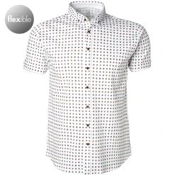 DESOTO Hemd Modern B.D. 43031-3/304 Kurzarmhemd, Jersey, Weiß gemustert, Weiß