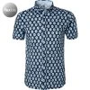 DESOTO Hemd Modern B.D. 41131-3/541 Kurzarmhemd, Jersey, Navy gemustert, Navy-blau