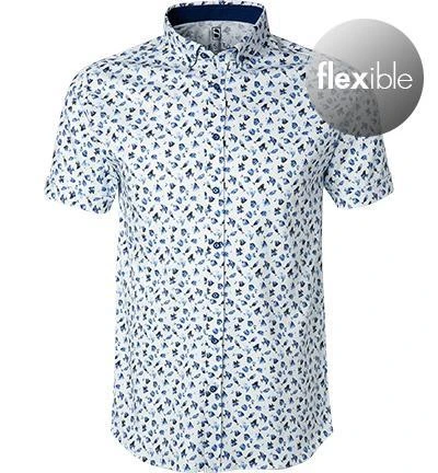 DESOTO Hemd Modern B.D. 41131-3/532 Kurzarmhemd, Jersey, Weiß-blau gemustert, Weiß-blau 2 DESOTO Hemd Modern B.D. 41131-3/532 Kurzarmhemd, Jersey, Weiß-blau gemustert, Weiß-blau – Bild 2