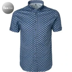 DESOTO Hemd Modern B.D. 43131-3/618 Kurzarmhemd, Jersey, Blau-grün gemustert, Blau-grün