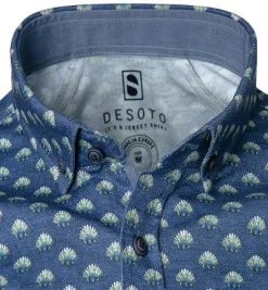 DESOTO Hemd Modern B.D. 43131-3/618 Kurzarmhemd, Jersey, Blau-grün gemustert, Blau-grün -hemdenverkauf 364257 norm2