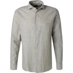 JOOP! Hemd Pejos 30026280/330 Slim Fit, Leinen-Baumwolle, Hellgrün meliert, Hellgrün