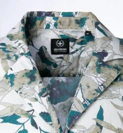 Strellson Hemd Cray 30026183/320 Kurzarmhemd, Baumwolle, Weiß-grün gemustert, Weiß-grün -hemdenverkauf 364368 norm2