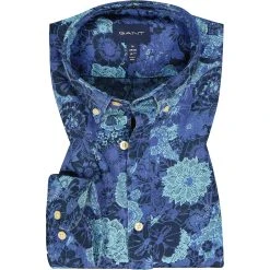 Gant Hemd 3035330/989 Regular Fit, Baumwolle, Indigo gemustert, Indigo