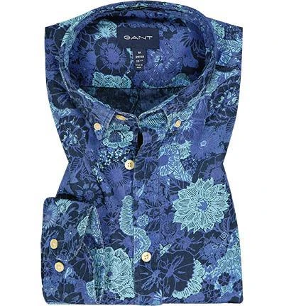 Gant Hemd 3035330/989 Regular Fit, Baumwolle, Indigo gemustert, Indigo 2 Gant Hemd 3035330/989 Regular Fit, Baumwolle, Indigo gemustert, Indigo – Bild 2
