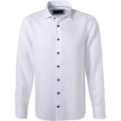OLYMP Signature Tailored Fit 8548/74/00 Hemd, Reines Leinen, Weiß