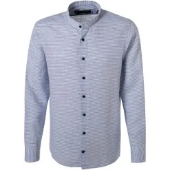 OLYMP Signature Tailord Fit 8549/74/11 Hemd, Tailored Fit, Reines Leinen, Bleu gestreift, Bleu