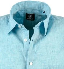 Strellson Hemd Corvin 30026190/450 Kurzarmhemd, Baumwolle-Leinen, Türkis meliert, Hellblau -hemdenverkauf 364607 norm2