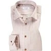 ETON Hemd 1000/02202/ Contemporary Fit, Baumwolle, Weiß-braun gestreift, Weiß-braun