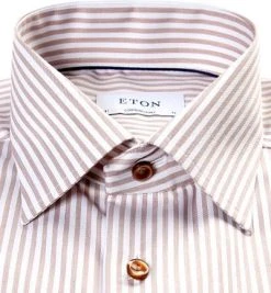 ETON Hemd 1000/02202/ Contemporary Fit, Baumwolle, Weiß-braun gestreift, Weiß-braun 6 ETON Hemd 1000/02202/ Contemporary Fit, Baumwolle, Weiß-braun gestreift, Weiß-braun -hemdenverkauf 364639 norm2