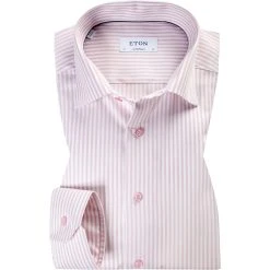 ETON Hemd 1000/02202/51 Contemporary Fit, Baumwolle, Weiß-rosa gestreift, Pink-rot