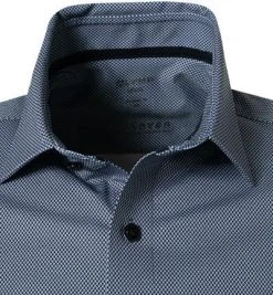 OLYMP Luxor Modern Fit 1252/72/18 Kurzarmhemd, Jersey geruchshemmend, Marineblau gemustert, Marine -hemdenverkauf 364715 norm2