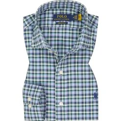 Polo Ralph Lauren Hemd 781832945/001 Mikrofaser atmungsaktiv, Blau-grün kariert, Blau-grün