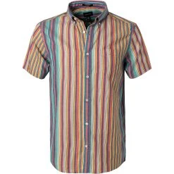 Gant Hemd 3033331/460 Kurzarmhemd, Regular Fit, Baumwolle, Multicolour gestreift, Multicolor