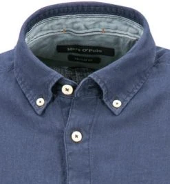 Marc O'Polo Hemd M23 7428 41014/896 Kurzarmhemd, Regular Fit, Reines Leinen, Dunkelblau -hemdenverkauf 365016 norm2