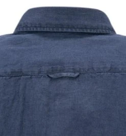 Marc O'Polo Hemd M23 7428 41014/896 Kurzarmhemd, Regular Fit, Reines Leinen, Dunkelblau -hemdenverkauf 365016 norm3