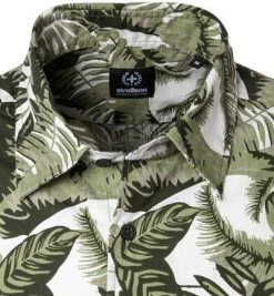 Strellson Hemd Corvin 30026202/310 Kurzarmhemd, Baumwolle, Oliv-grün gemustert, Grün -hemdenverkauf 365366 norm2